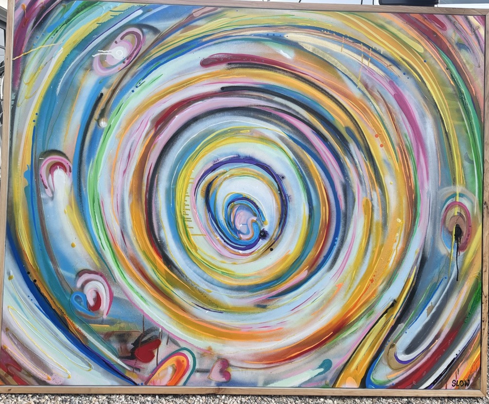 Spiralz, a colorful spiral painting by SLOW