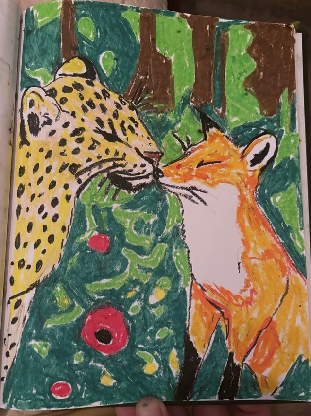 Leopard and fox sketch