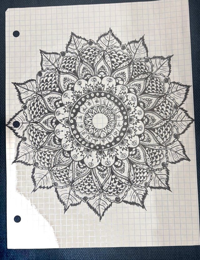 Black and white geometric mandala