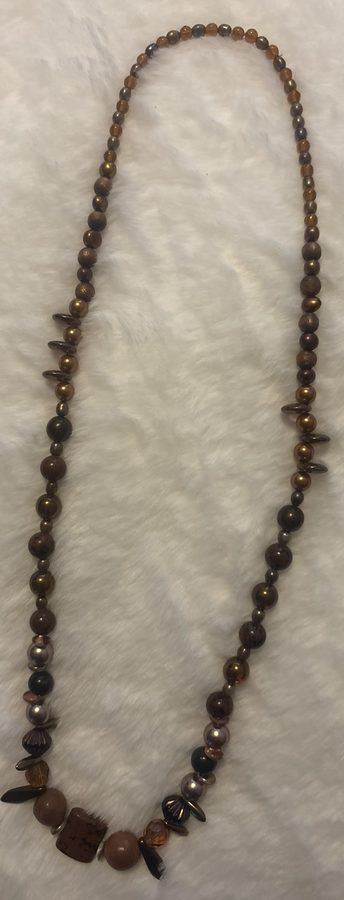 Bronze and tiger's eye beaded necklace