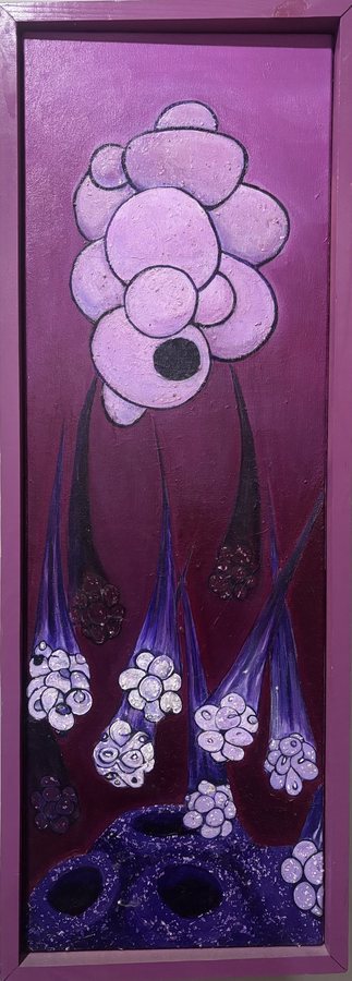 Purple Galaxy, a tall purple flower painting